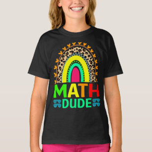 Mathe Typ Regenbogen Leopard zurück zum T - Shirt