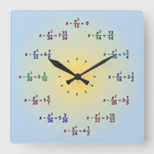 Mathe-Uhr (AM-PM) Quadratische Wanduhr