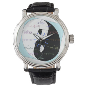 Mathe-Uhr (goldenes Verhältnis Yin und Yang) Armbanduhr