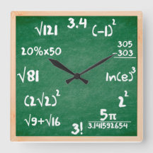 Mathe-Uhr mit hölzerner Grenze