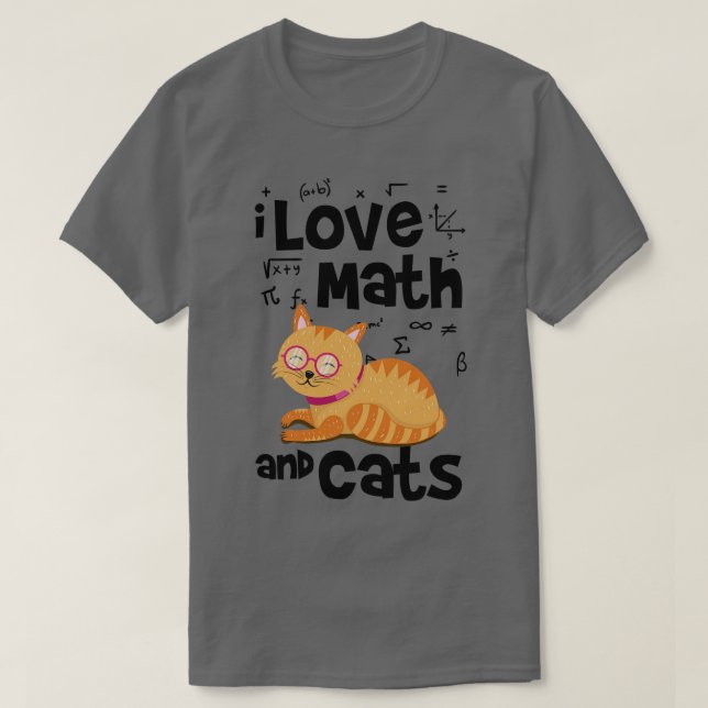 Mathe und Katzen T-Shirt (Design vorne)