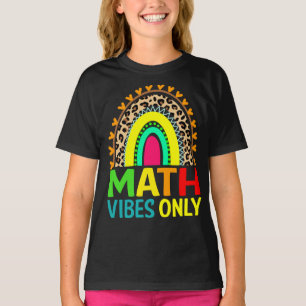 Mathe Vibes nur Regenbogen Leopard zurück in die S T-Shirt