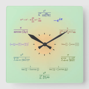 Mathe-Wanduhr Quadratische Wanduhr