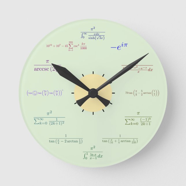 Mathe-Wanduhr Runde Wanduhr (Vorderseite)