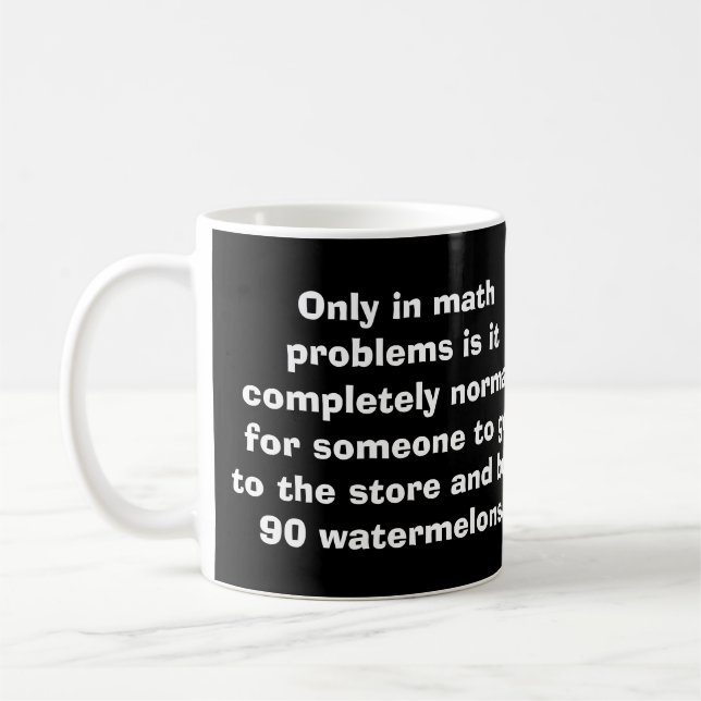 Mathe-Wassermelone-Tasse Kaffeetasse (Links)