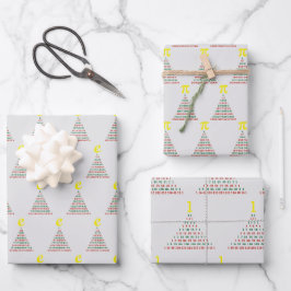 Mathe-Weihnachtsbäume Geschenkpapier Set
