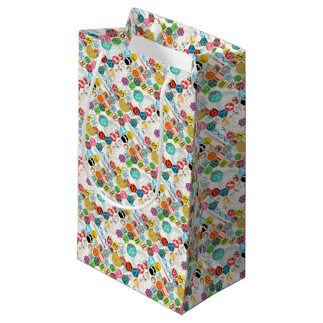 Mathe (weiß) kleine geschenktüte (Vorderseite Schrägansicht)