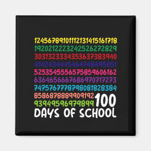 Mathe Zahlen 100. Schultag Lehrer Kinder  Magnet