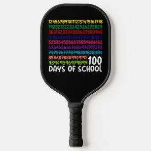 Mathe Zahlen 100. Schultag Lehrer Kinder  Pickleball Schläger