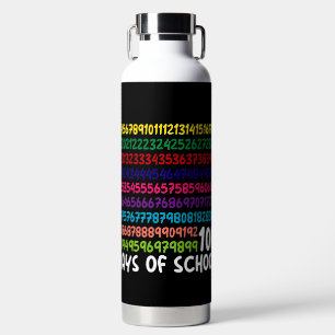 Mathe Zahlen 100. Schultag Lehrer Kinder  Trinkflasche