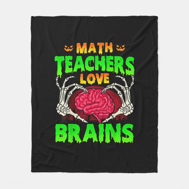 Mathelehrer Gehirne Skeleton Hand Herz Halloween Fleecedecke (Vorderseite)