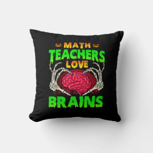 Mathelehrer Gehirne Skeleton Hand Herz Halloween Kissen