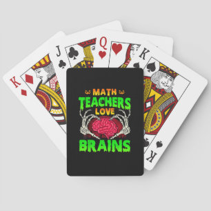 Mathelehrer Gehirne Skeleton Hand Herz Halloween Spielkarten