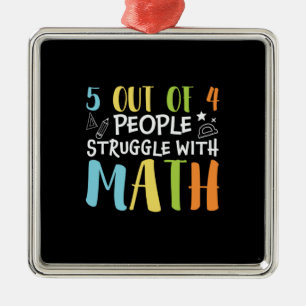 Mathelehrer kämpft mit Mathe Ornament Aus Metall