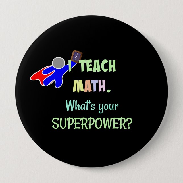 Mathelehrer, Superheld Button (Vorderseite)