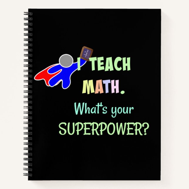 Mathelehrer, Superheld Notizbuch (Vorderseite)