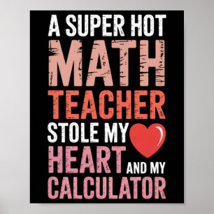 Mathelehrer Valentinstag Herzgleichung Algebra Poster