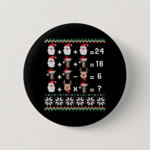 Mathelehrer Weihnachten GRAUHUND Button