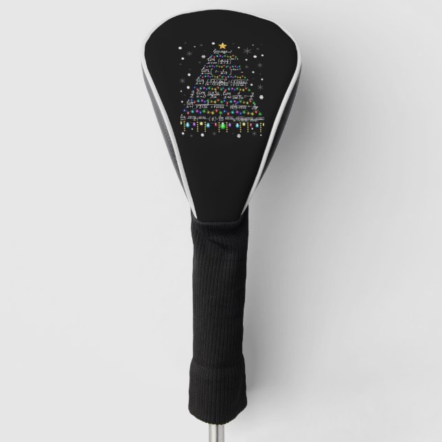 Mathelehrer Weihnachtsmathematik T-Shirt Golf Headcover (Vorderseite)