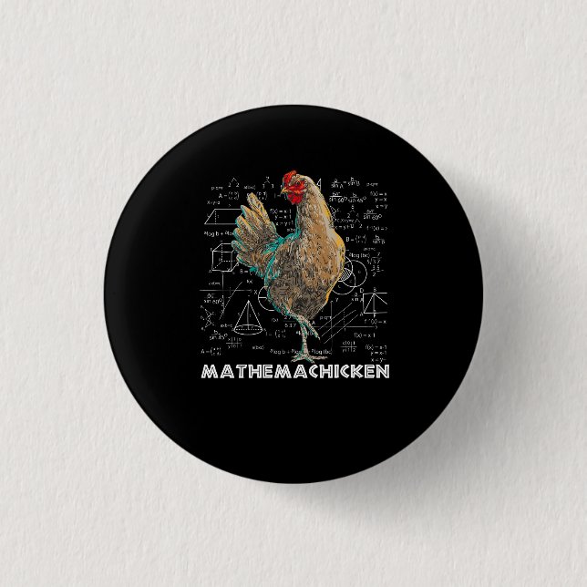 Mathemachicken I Liebe Chicken Funny Math Lover Ma Button (Vorderseite)