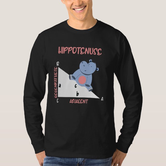 Mathematician Hippotenuse Hippo Triangle T-Shirt (Vorderseite)