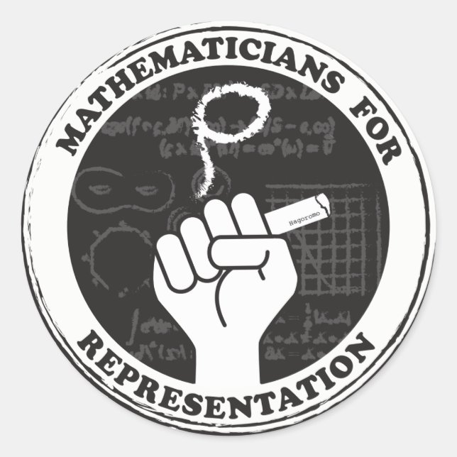Mathématiciens pour autocollants de représentation (Devant)