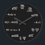 Mathematics Chalkboard Clock - Mathematician Große Wanduhr<br><div class="desc">Perfect clock for math student,  teachers,  engineers,  physicists,  doctors,  dentists,  or anyone just likes a creative chalkboard-like clock</div>