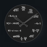 Mathematics Chalkboard Clock - Mathematician Runde Wanduhr<br><div class="desc">Perfect clock for math student,  teachers,  engineers,  physicists,  doctors,  dentists,  or anyone just likes a creative chalkboard-like clock</div>