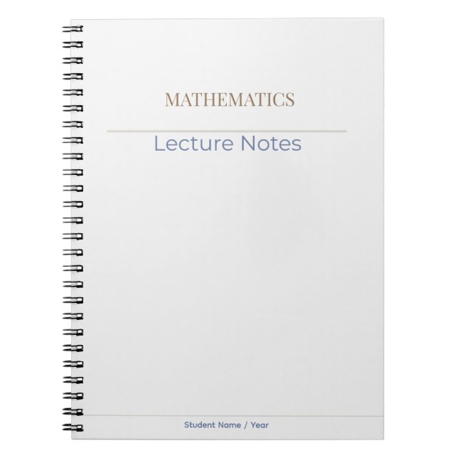 Mathematics Notebook – Minimal Academic Edition Notizblock (Vorderseite)
