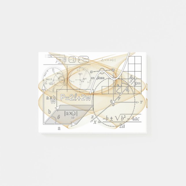 Mathematics Physics Science Formulas Post-It Notes Klebezettel (Vorderseite)