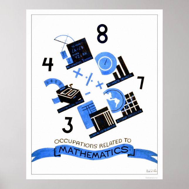 Mathematik Beruf 1936 WPA Poster (Vorne)
