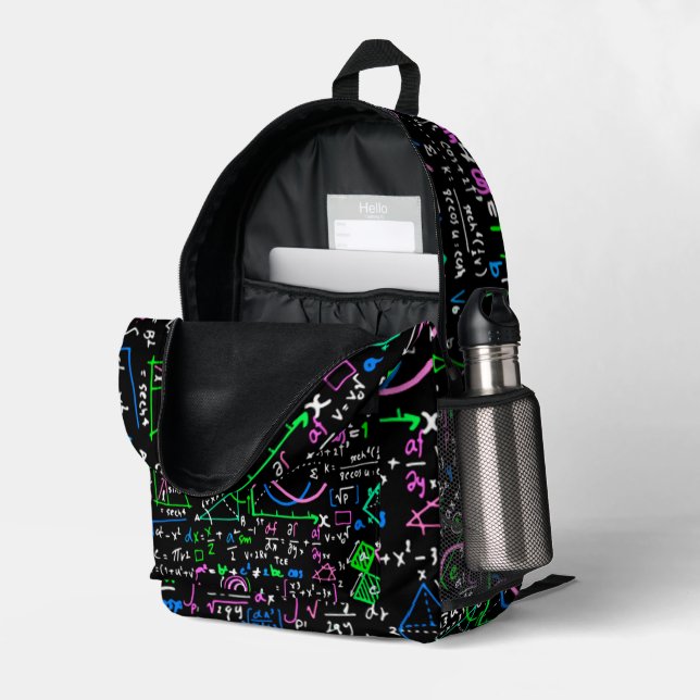 Mathematik-Bildung Bedruckter Rucksack (Rückseitige Ecke links (Offen) )