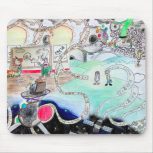 Mathematik Cartoon Spaß - Schüler, Lehrer, Geek Mousepad