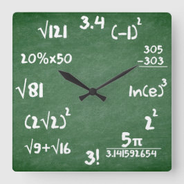 Mathematik Clock für Mathematiker Quadratische Wanduhr