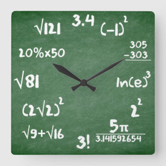 Mathematik Clock für Mathematiker Quadratische Wanduhr