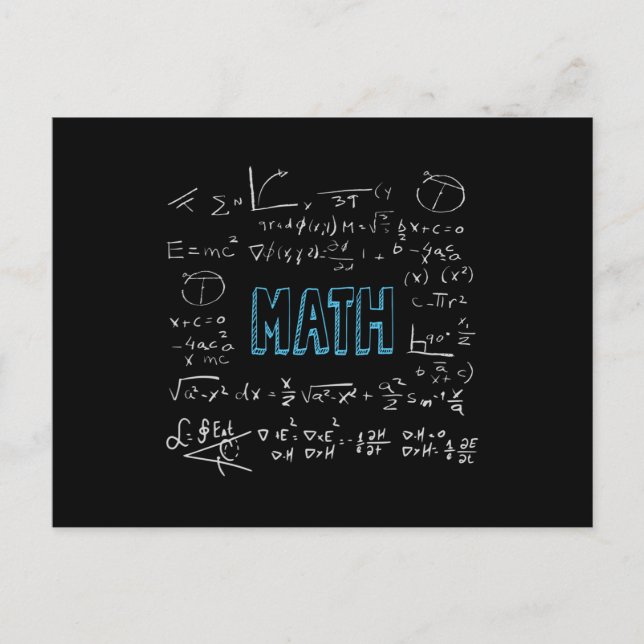 Mathematik formuliert Mathematik Postkarte (Vorderseite)