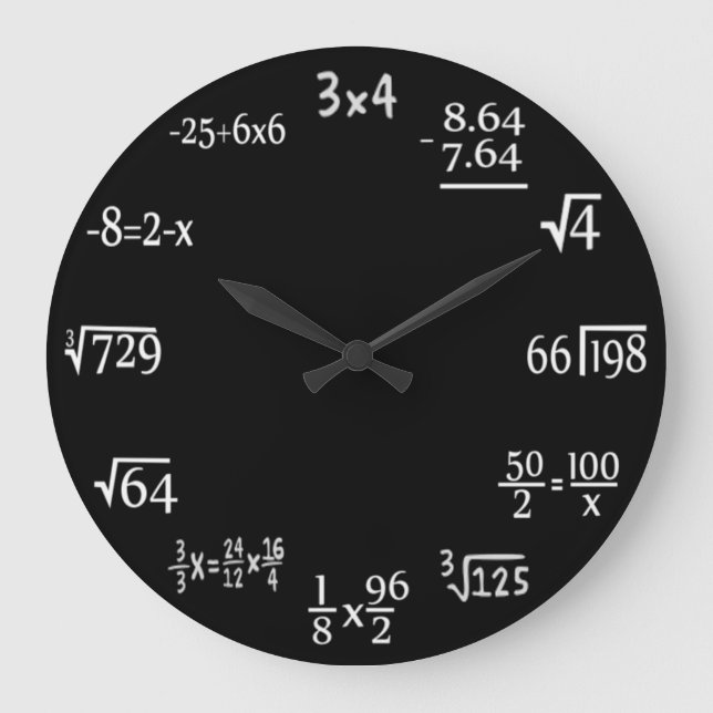 Mathematik Große Wanduhr (Vorderseite)