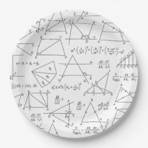 Mathematik Handgeschriebene Berechnungen Illustrat Pappteller