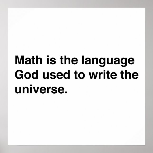 Mathematik ist Göttliche Sprache Poster (Vorne)