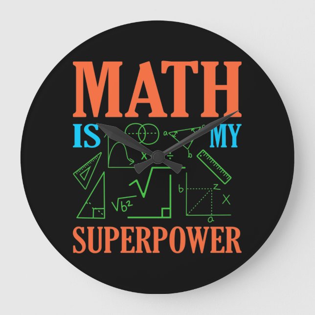 Mathematik ist Mathematiklehrer Große Wanduhr (Vorderseite)