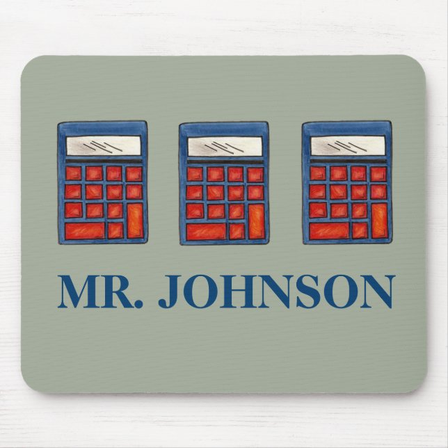 Mathematik Lehrer Calculator Personalisiert Mouse  Mousepad (Vorne)