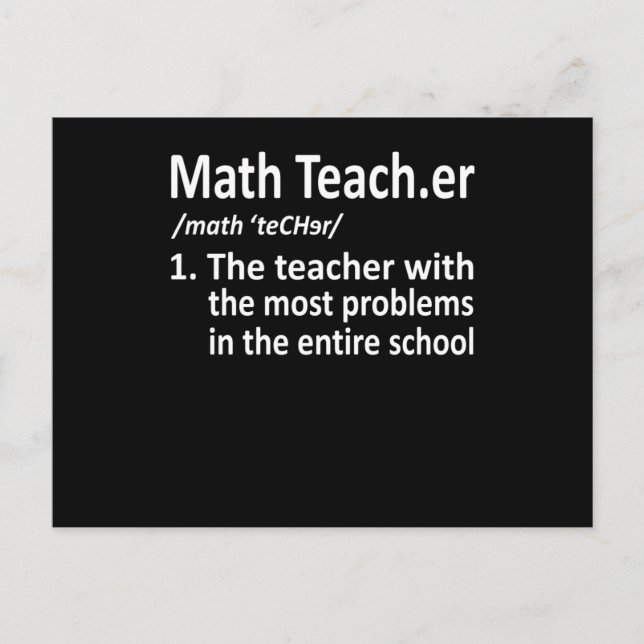 Mathematik Lehrer Definition Mathematik Mathematik Einladungspostkarte (Vorderseite)