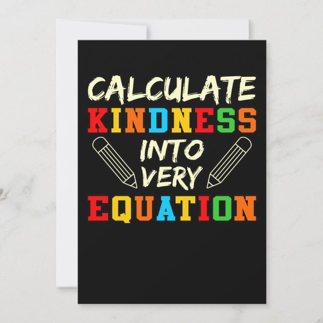 Mathematik Lehrer Kindness Mathematik Mathematik S Dankeskarte (Vorderseite)