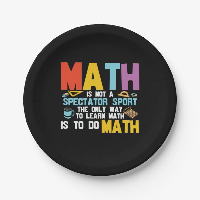 Mathematik Lehrer Mathe ist kein Spektakel Sport Pappteller (Vorderseite)