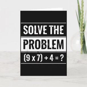 Mathematik Löst das Problem (9 X 7) + 4 = _ Mathe Karte