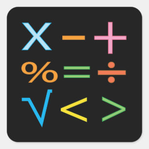 Mathematik Mathe-Symbol Mathe Quadratischer Aufkleber