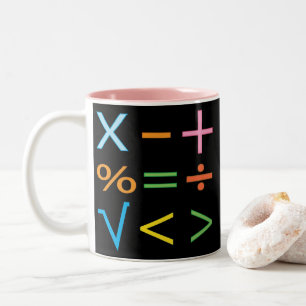Mathematik Mathe-Symbol Mathe Zweifarbige Tasse