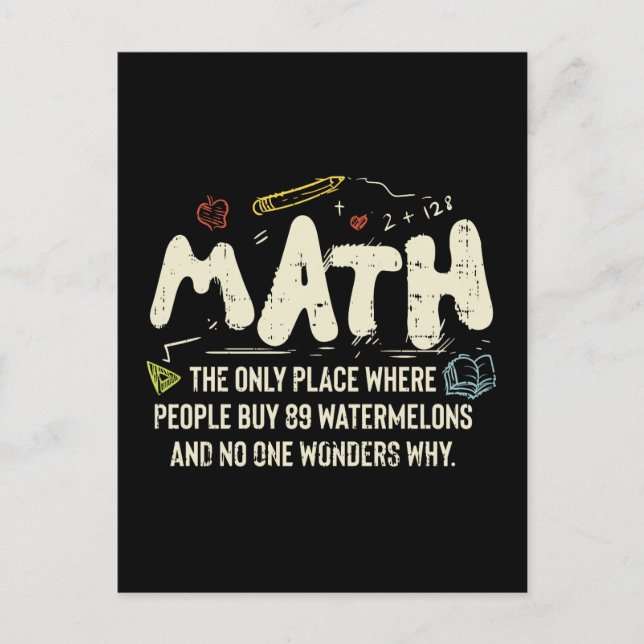Mathematik Mathematik Mathematik Lehrer Geschenk Postkarte (Vorderseite)