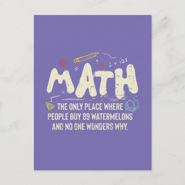 Mathematik Mathematik Mathematik Lehrer Geschenk Postkarte (Vorderseite)