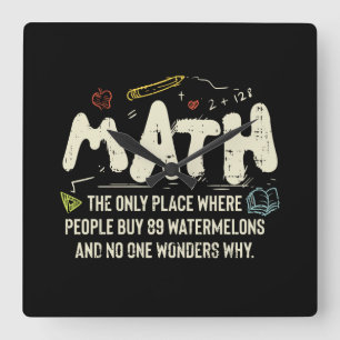 Mathematik Mathematik Mathematik Lehrer Geschenk Quadratische Wanduhr